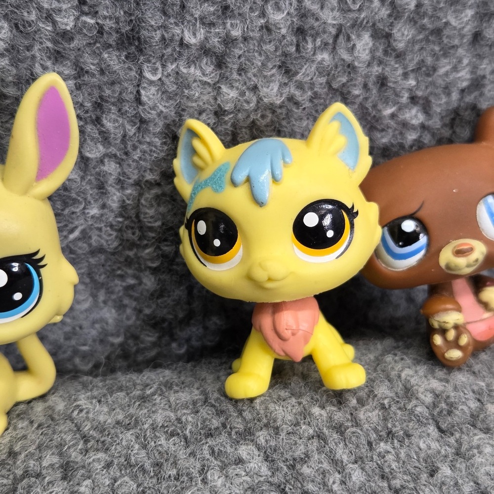 Lot of 4 Littlest Little Pet Shop Authentic Rabbit Bear Giraffe Jimbo Lucky Cat - Picture 4 of 5